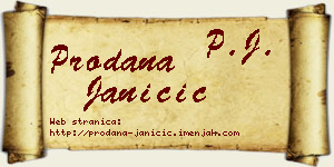 Prodana Janičić vizit kartica